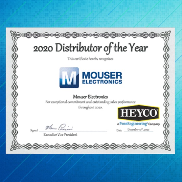 Mouser Electronics Named Global Distributor of the Year