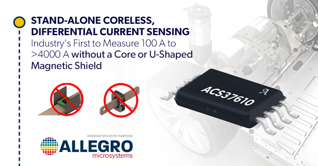 Allegro expands Coreless Current Sensor Portfolio for Electric Vehicle and Industrial Applications