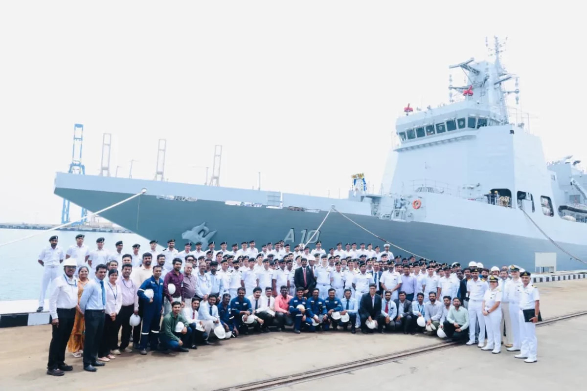 Indian Navy Takes Delivery of Indigenous Multi-Purpose Vessel Samarthak